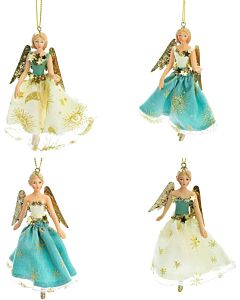 Gisela Graham Resin Aqua Blue & Gold Starburst Angel